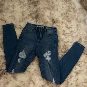 High waisted skinny jeans